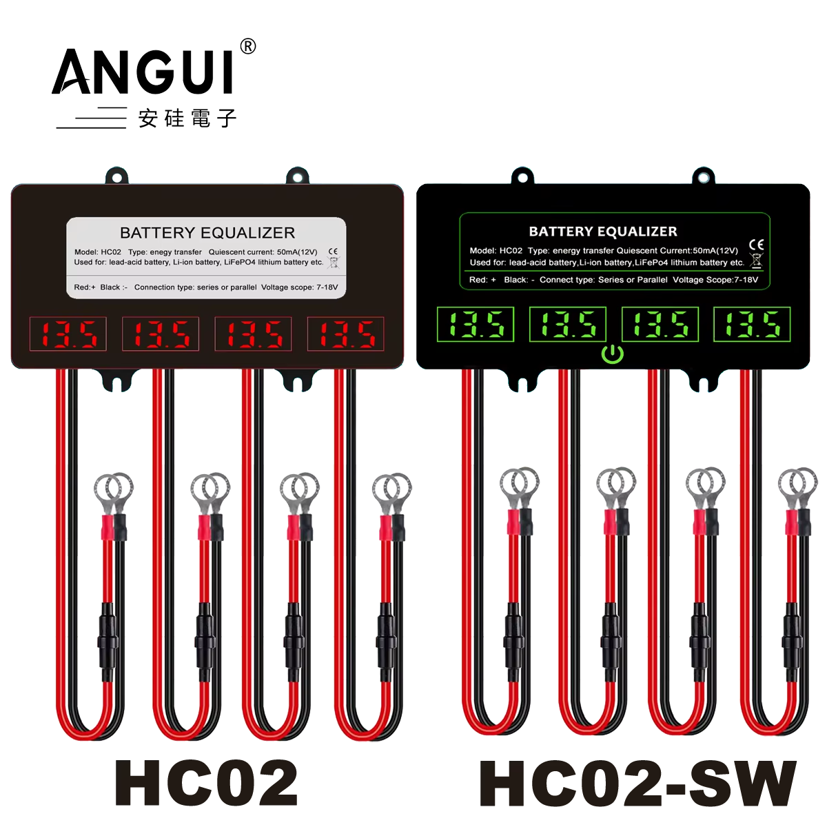 Battery Equalizer Balancer - ANGUI 12/24/36/48V HC02 interrupteur tactile Batteries